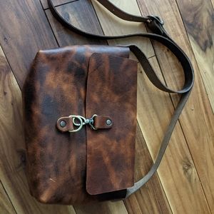 Genuine leather crossbody purse
